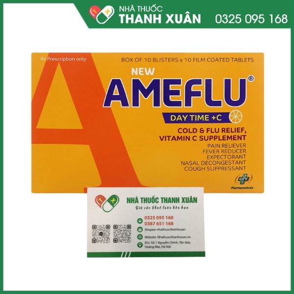 New Ameflu Day Time + C giảm triệu chứng cảm cúm, cảm lạnh